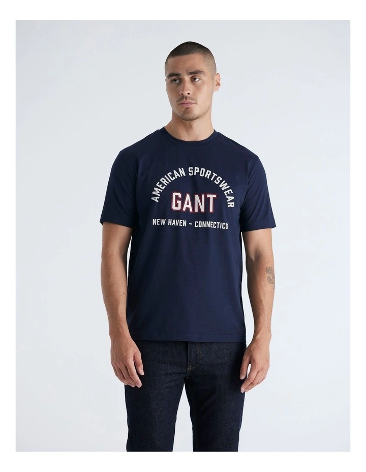 Printed Graphic T-Shirt in Evening Blue image 3