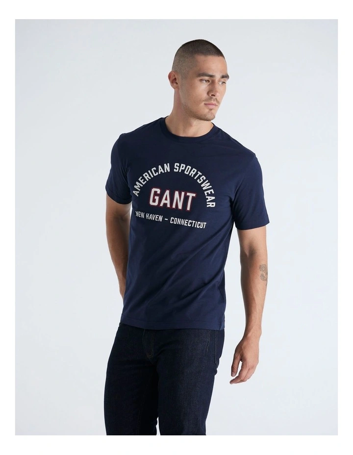 Printed Graphic T-Shirt in Evening Blue image 5