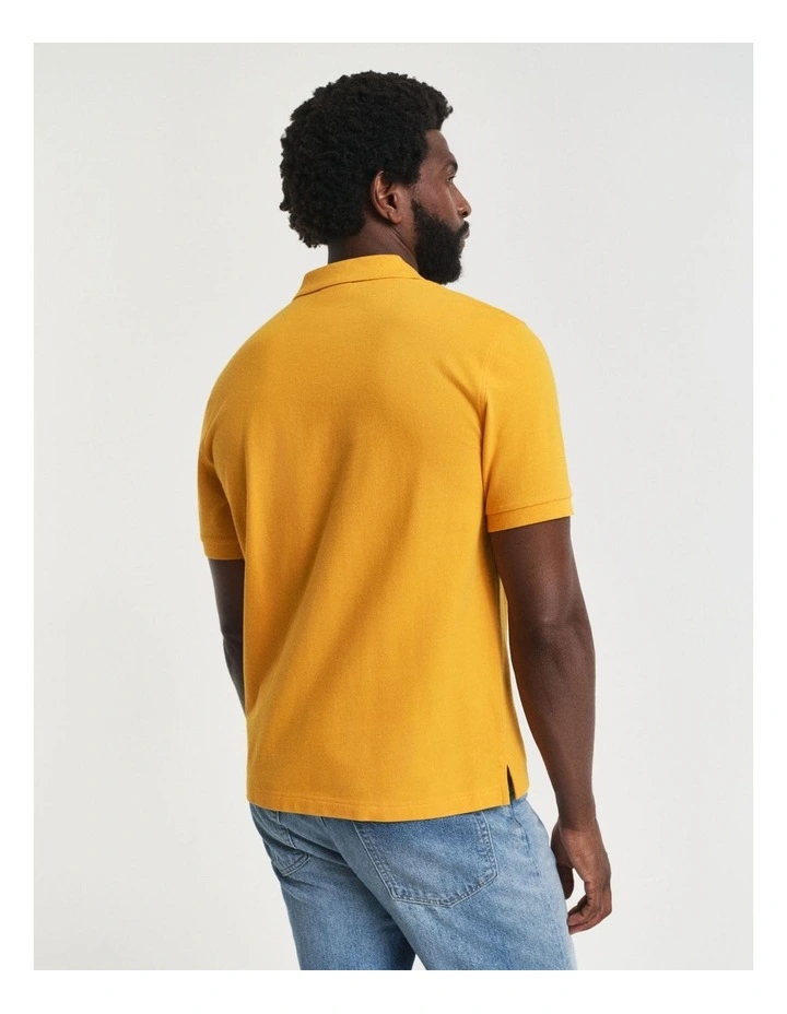 Regular Fit Shield Piqu Polo Shirt in Yellow Lichen image 2