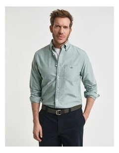 Regular Fit Classic Oxford Shirt in Forest Green
