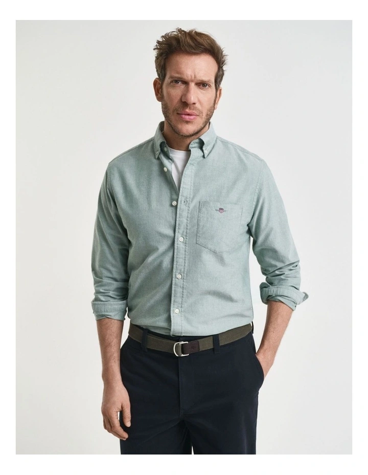 Regular Fit Classic Oxford Shirt in Forest Green image 1