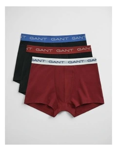 Trunks Pack Of 3 in Plumped Red