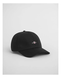 Shield High Cotton Twill Cap in Black