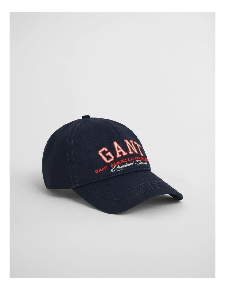 Graphic Cotton Twill Cap in Evening Blue image 1