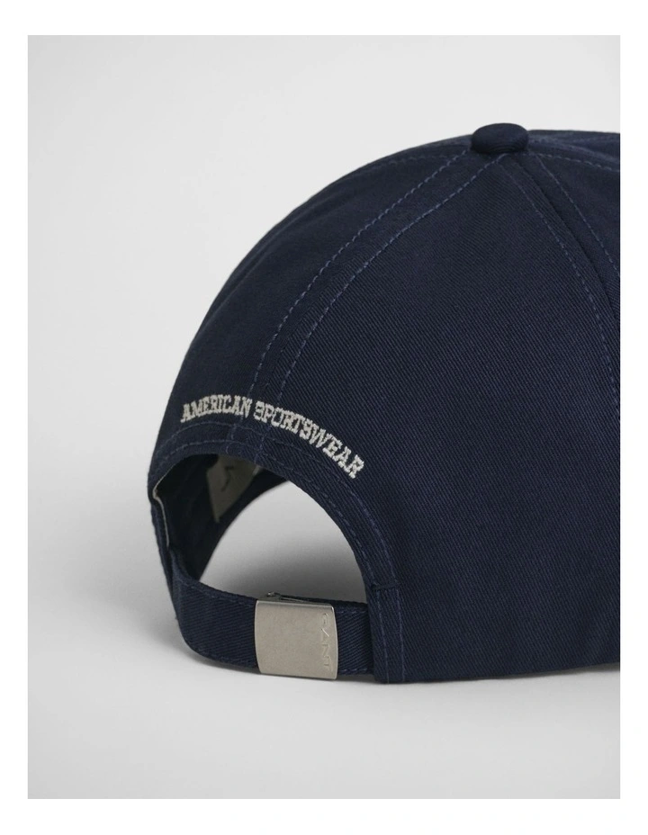Graphic Cotton Twill Cap in Evening Blue image 2