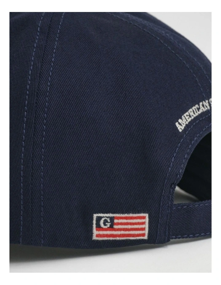 Graphic Cotton Twill Cap in Evening Blue image 3
