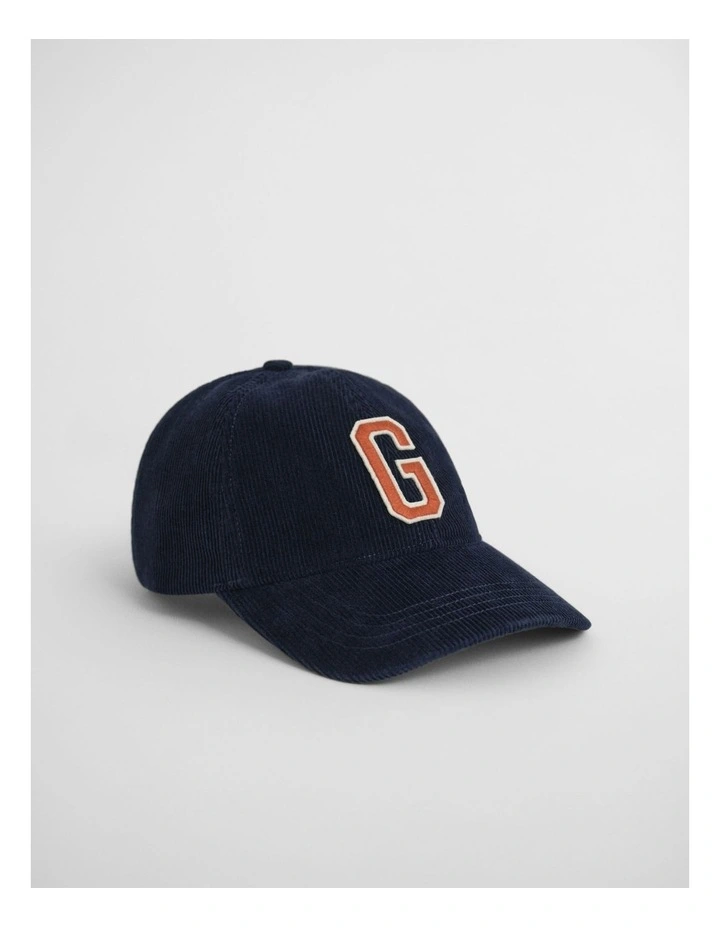 G Badge Corduroy Cap in Evening Blue image 1