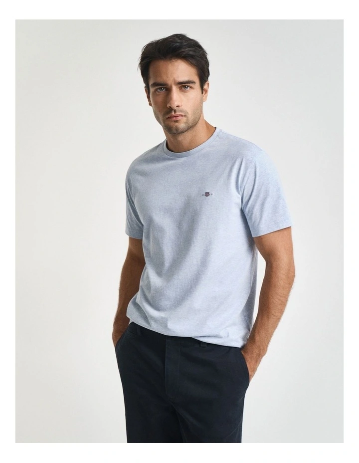 Regular Fit Shield T-Shirt in Ice Blue Melange image 1