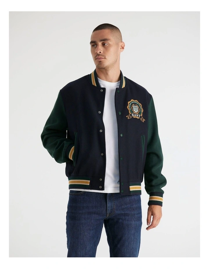 Wool Mix Varsity Jacket 7006549 in Evening Blue image 1