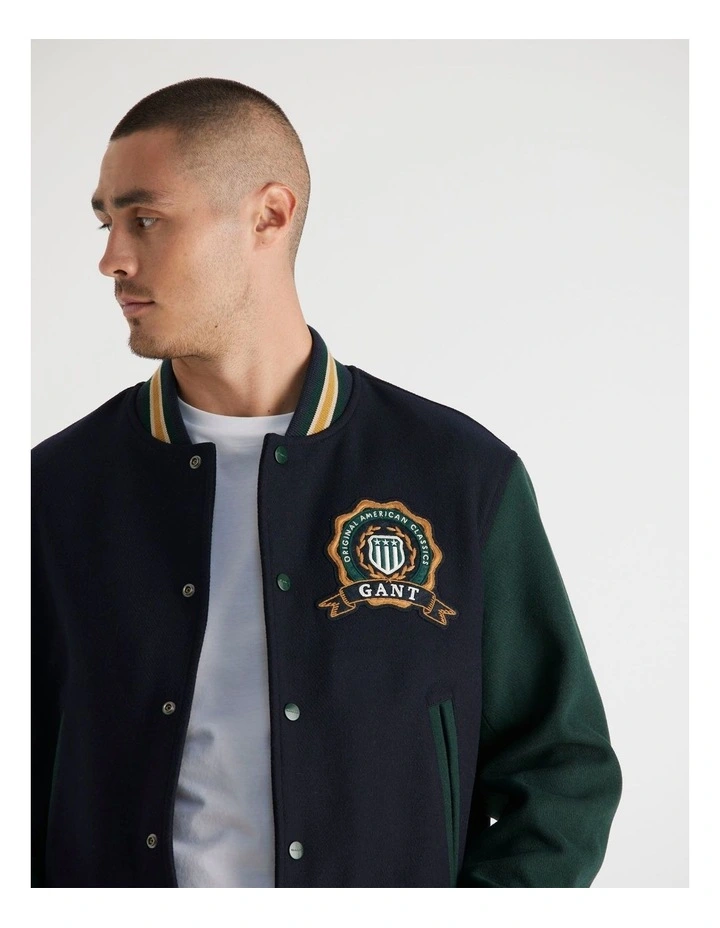 Wool Mix Varsity Jacket 7006549 in Evening Blue image 2