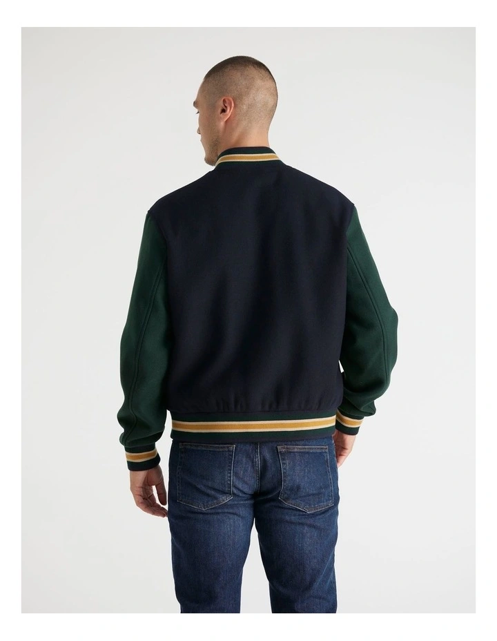 Wool Mix Varsity Jacket 7006549 in Evening Blue image 3