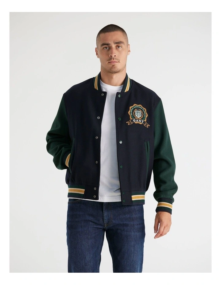 Wool Mix Varsity Jacket 7006549 in Evening Blue image 4