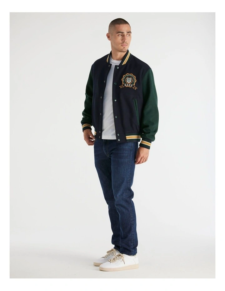 Wool Mix Varsity Jacket 7006549 in Evening Blue image 6
