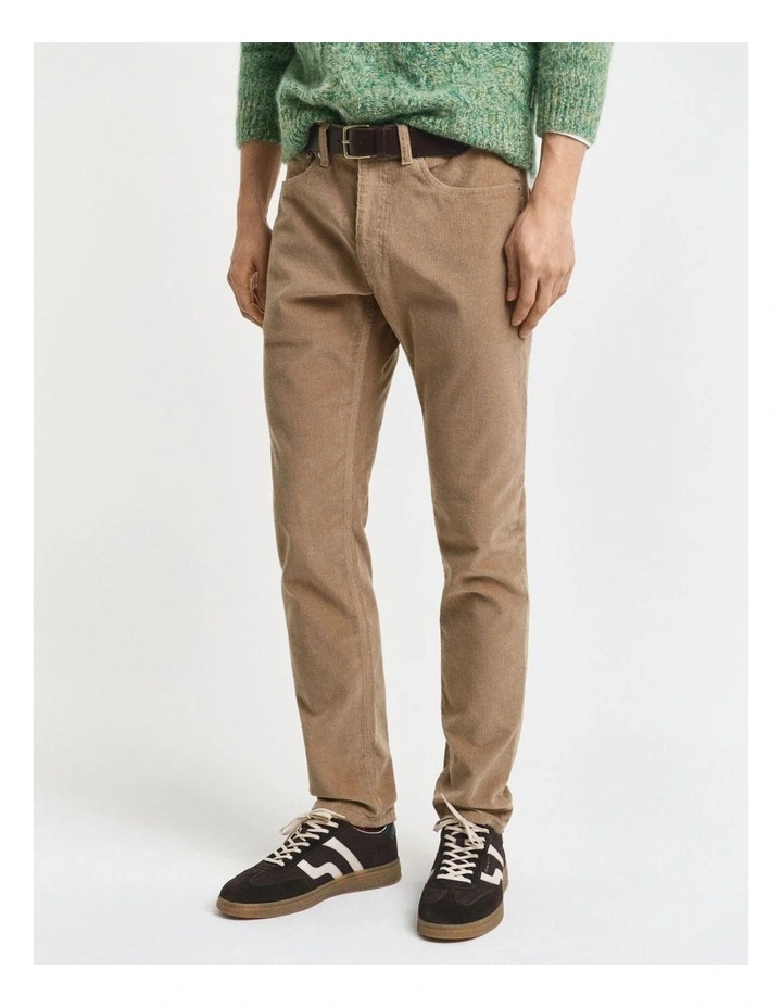 1000439 Slim Cord Jeans in Light Taupe image 1