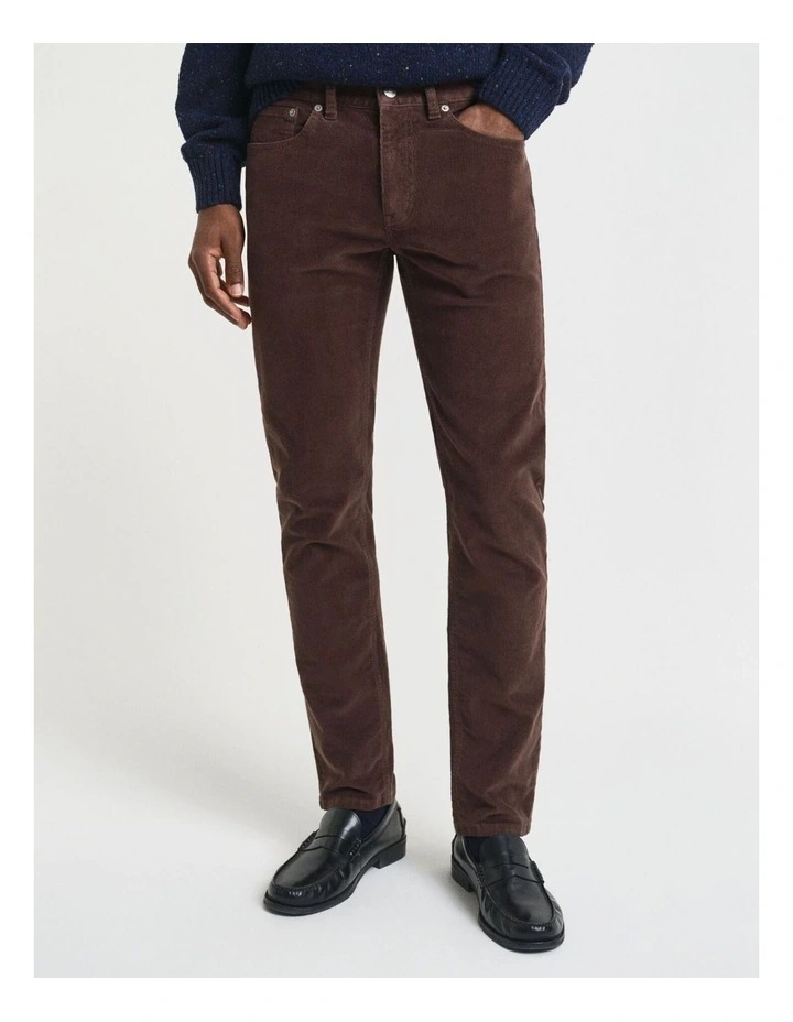 Slim Cord Jeans in Rich Brown image 1