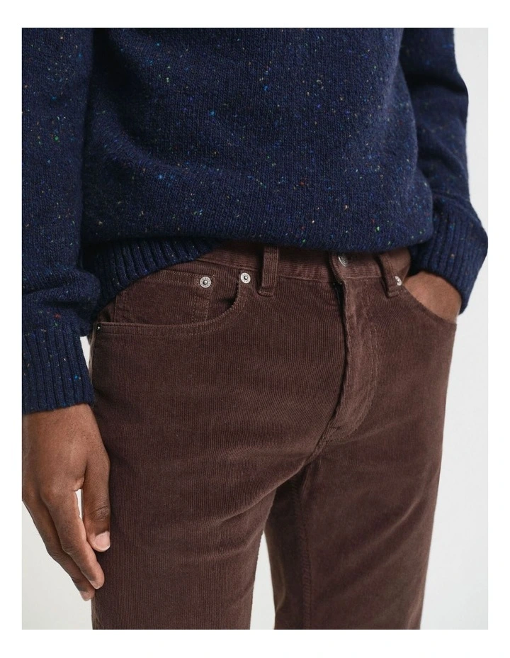 Slim Cord Jeans in Rich Brown image 3
