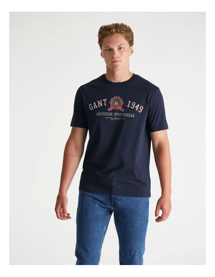 Graphic T-shirt in Evening Blue image 4