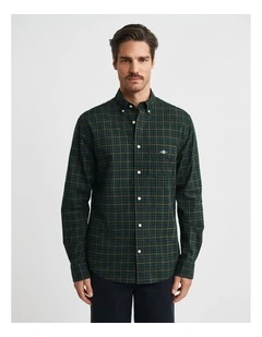 Classic Poplin Check Shirt in Tartan Green