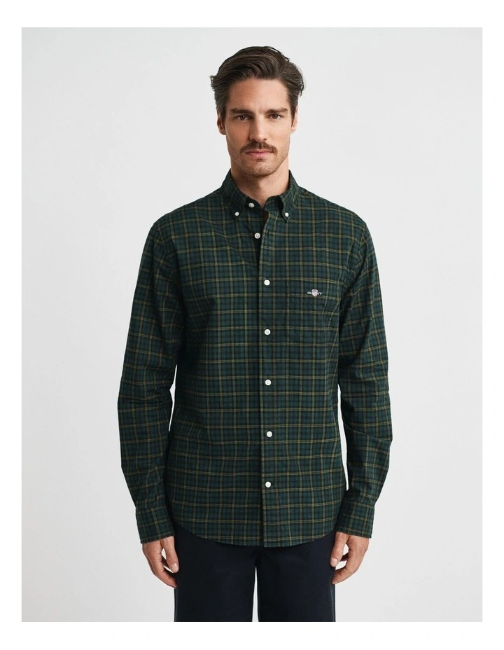 Classic Poplin Check Shirt in Tartan Green image 1