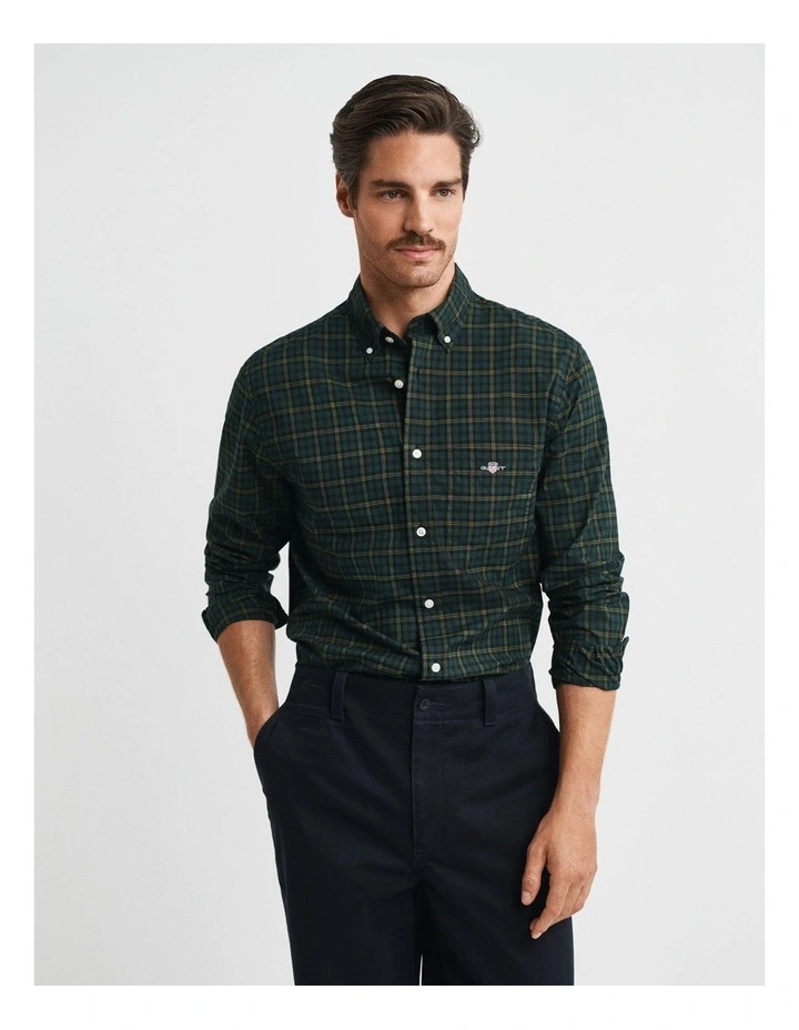 Classic Poplin Check Shirt in Tartan Green image 4