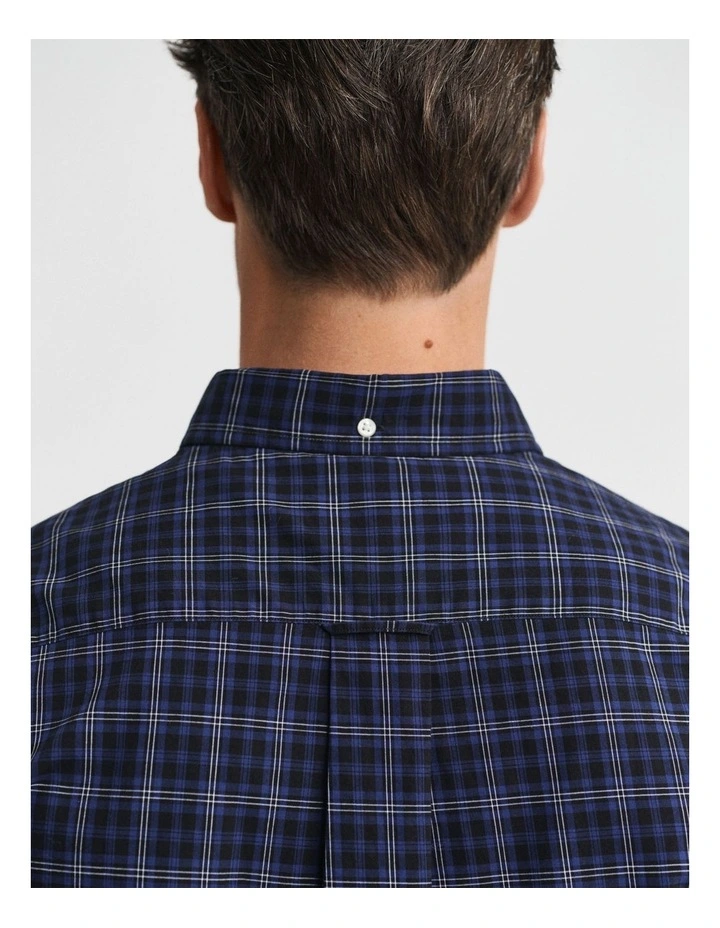 Classic Poplin Check Shirt in Persian Blue image 3