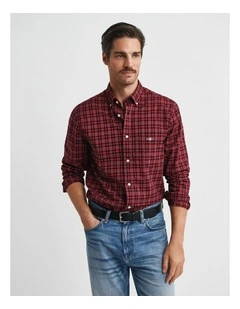 Classic Poplin Check Shirt in Navy