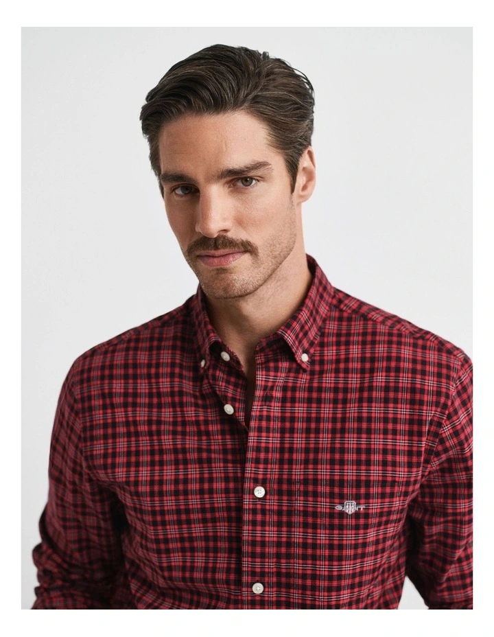 Classic Poplin Check Shirt in Navy image 3