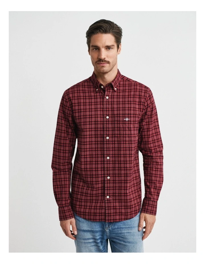 Classic Poplin Check Shirt in Navy image 6