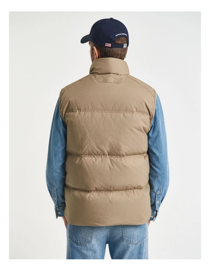 Cotton Mid Down Puffer Vest 7006557 in Light Taupe image 3