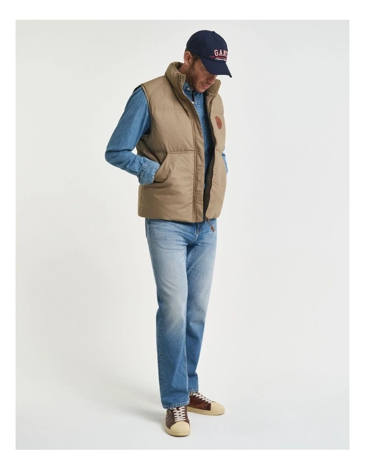 Cotton Mid Down Puffer Vest 7006557 in Light Taupe image 5