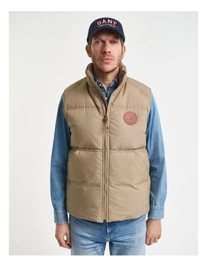 Cotton Mid Down Puffer Vest 7006557 in Light Taupe image 6