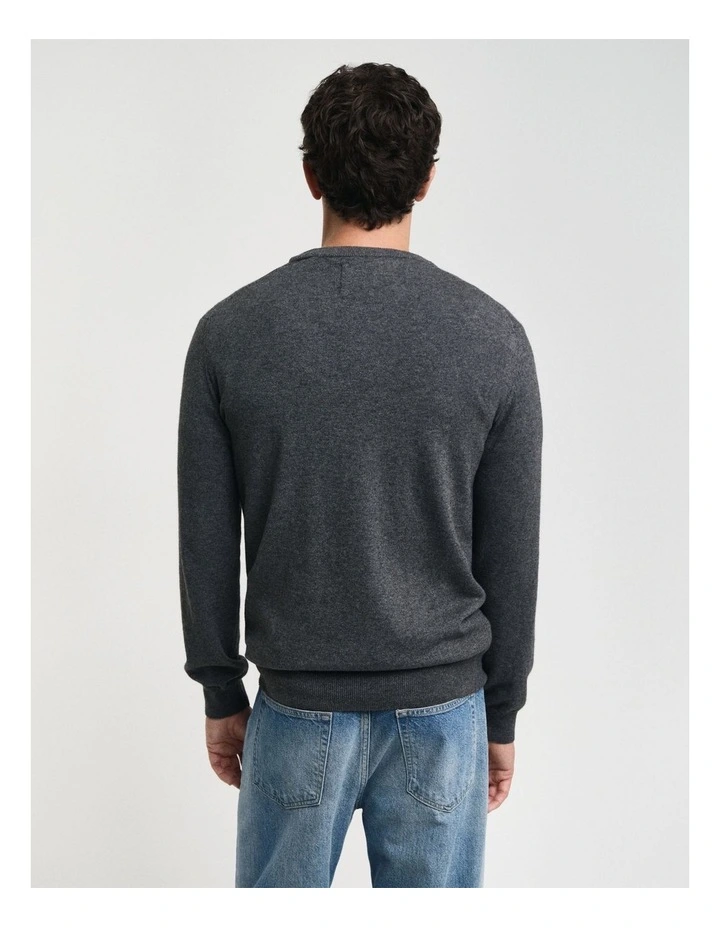 Cotton Wool Crewneck Sweater in Dark Grey Melange image 2