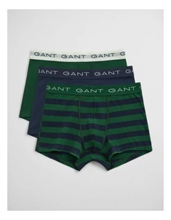 Striped 3-Pack Trunk in Forest Green