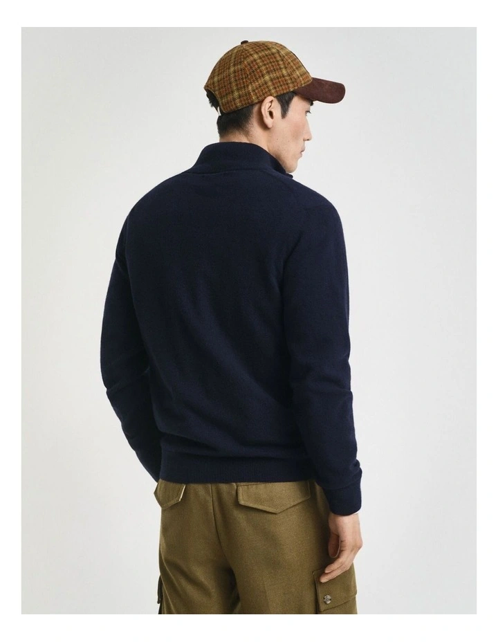Superfine Lambswool Half-Zip Sweater in Marine image 2