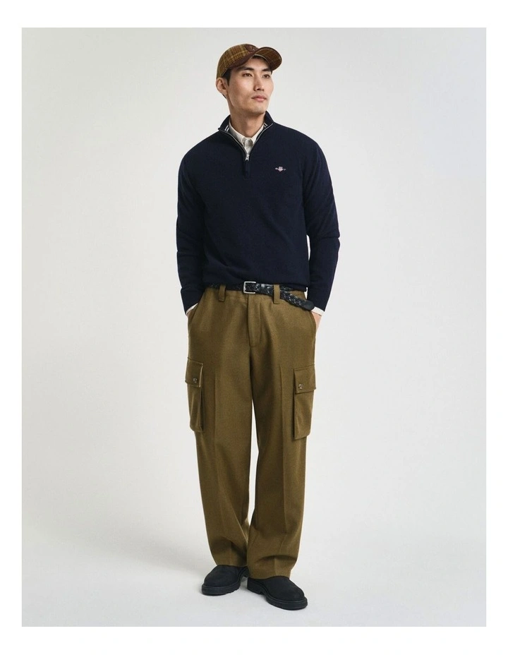 Superfine Lambswool Half-Zip Sweater in Marine image 4