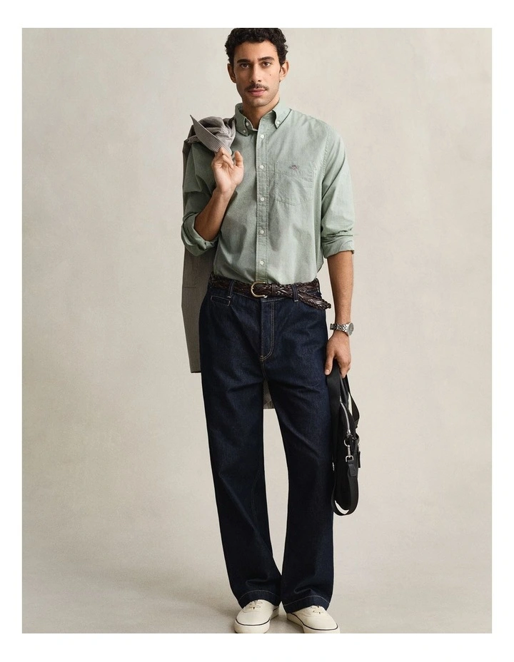 GANT 3000100 REG POPLIN SHIRT HERB GREEN image 1