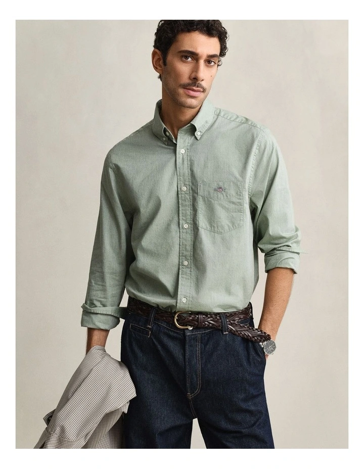 GANT 3000100 REG POPLIN SHIRT HERB GREEN image 3