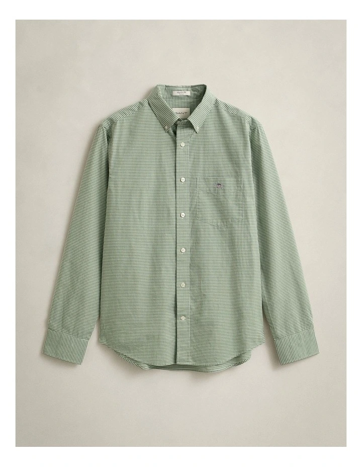 GANT 3000150 REG CLASSIC POPLIN GINGHAM SHI HERB GREEN image 5