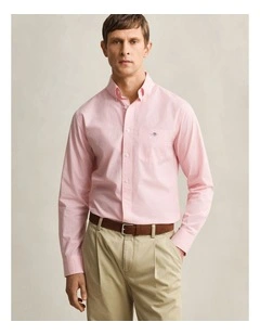 GANT 3000150 REG CLASSIC POPLIN GINGHAM SHI WASHED PINK