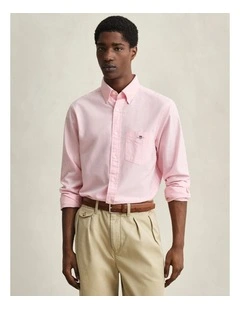 Regular Fit Classic Oxford Shirt in Washed Pink