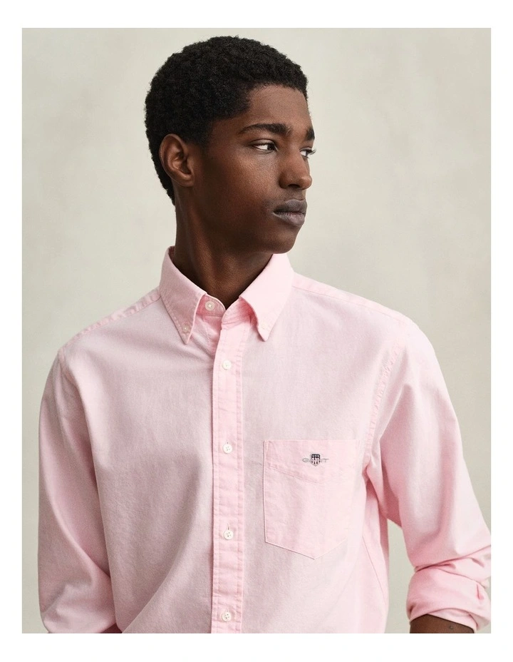 Regular Fit Classic Oxford Shirt in Washed Pink image 3