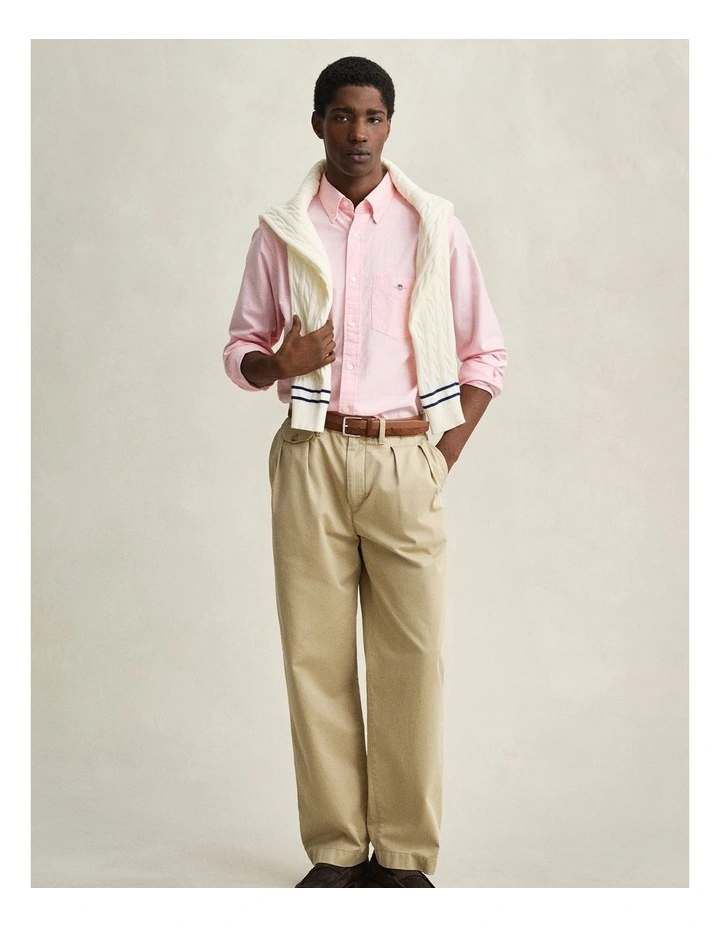 Regular Fit Classic Oxford Shirt in Washed Pink image 4