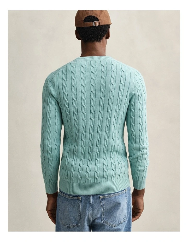 GANT 8050601 COTTON CABLE C-NECK MUTED TURQUOISE image 2