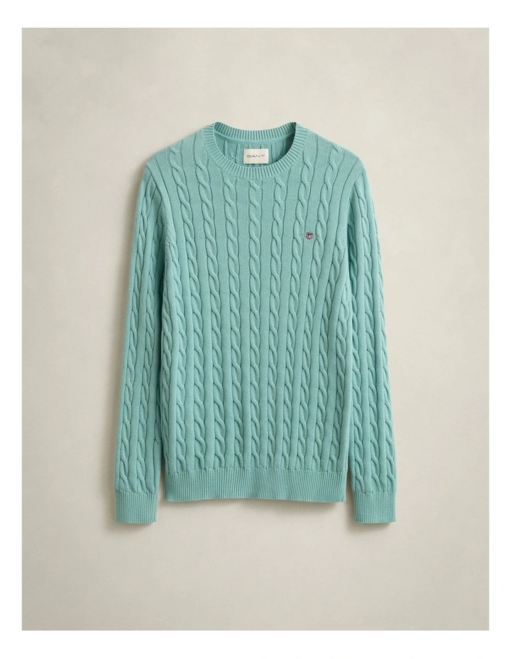 GANT 8050601 COTTON CABLE C-NECK MUTED TURQUOISE image 5