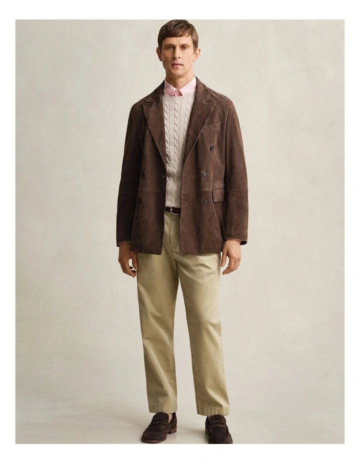 Cotton Cable Crewneck in Oat Melange image 3