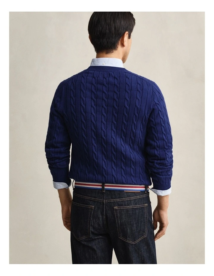 8050601 COTTON CABLE C-NECK RICH NAVY image 2