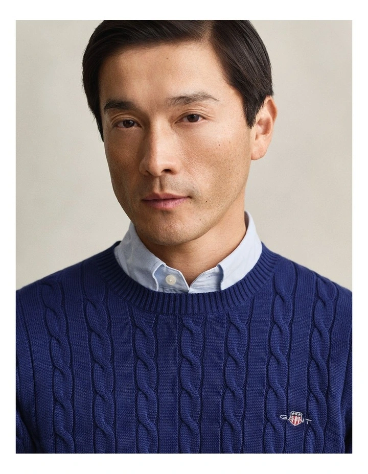 8050601 COTTON CABLE C-NECK RICH NAVY image 4