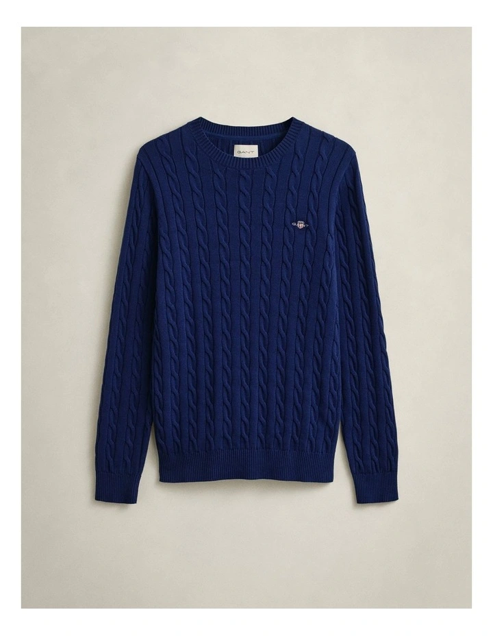 8050601 COTTON CABLE C-NECK RICH NAVY image 5