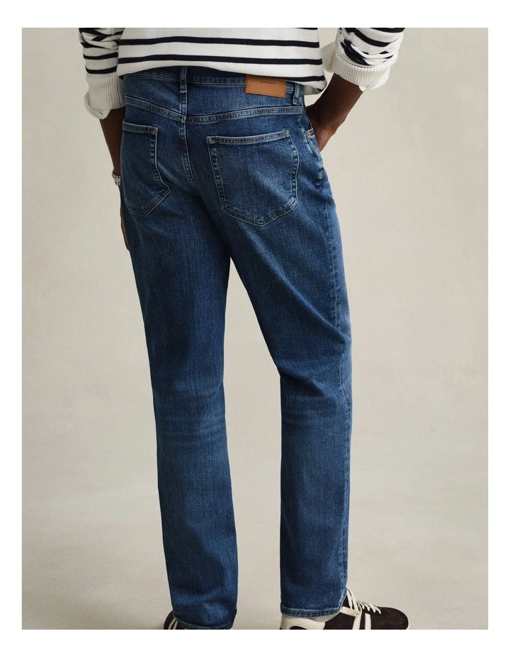 Regular Fit Jeans in Mid Blue Broken In image 2