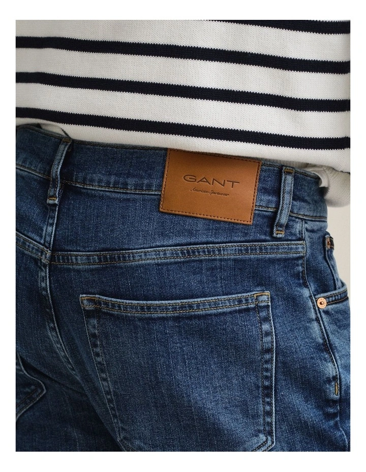 Regular Fit Jeans in Mid Blue Broken In image 3